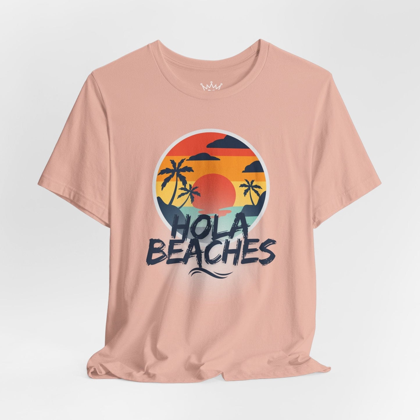 Hola Beaches Tee – Retro Sunset Beach Shirt for Summer, Vacation & Coastal Vibes