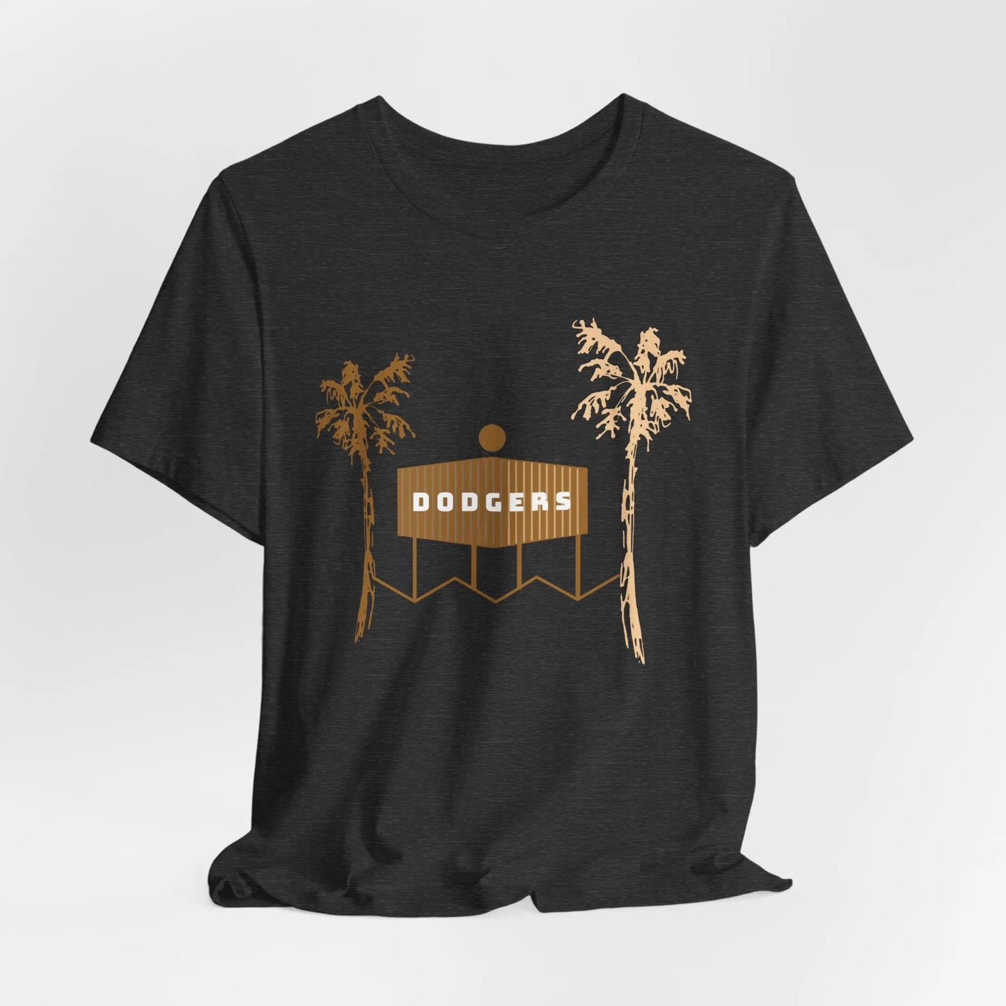 Dodgers Scoreboard Tee – Minimalist LA Baseball Shirt with Palm Trees Printify