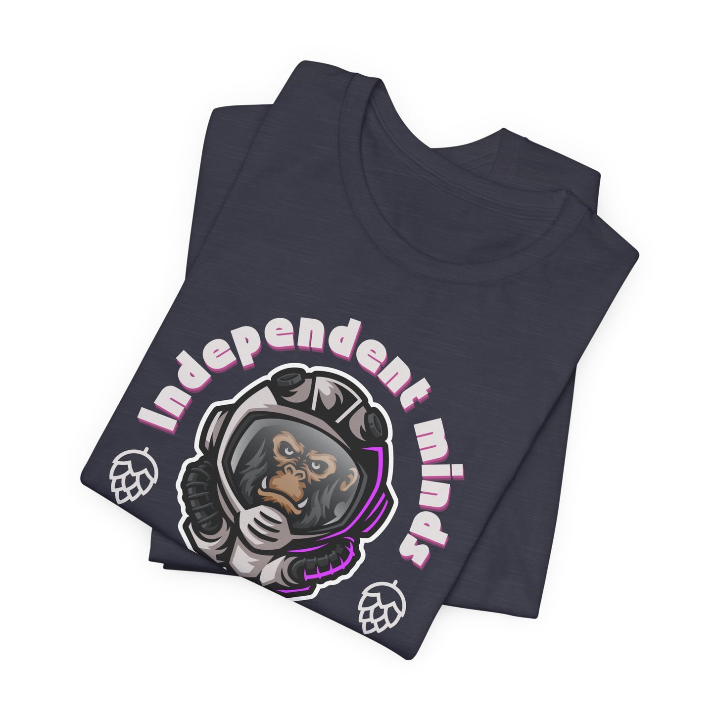 Independent Minds Brews Tee – Bold Craft Beer Graphic, Space Helmet Ape Shirt