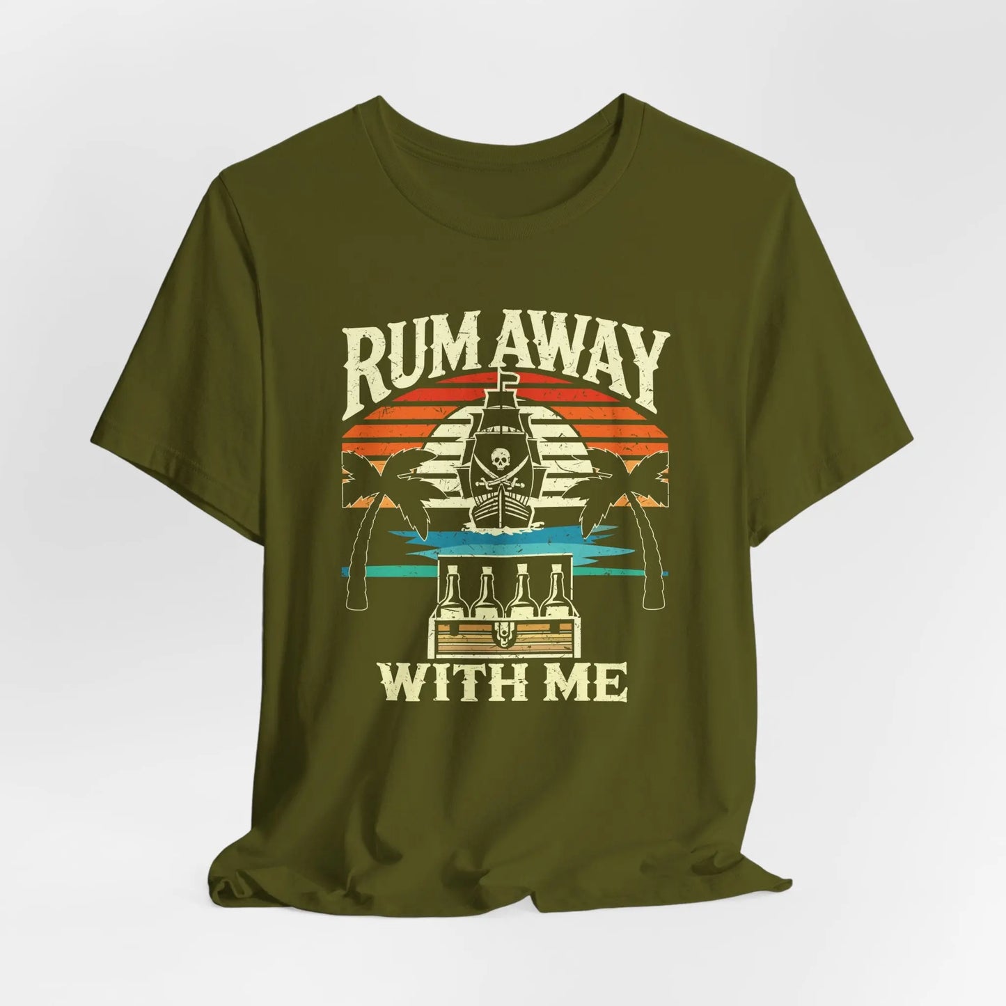 Rum Away With Me Tee – Retro Pirate Shirt for Rum Lovers, Coastal Unisex Style Printify