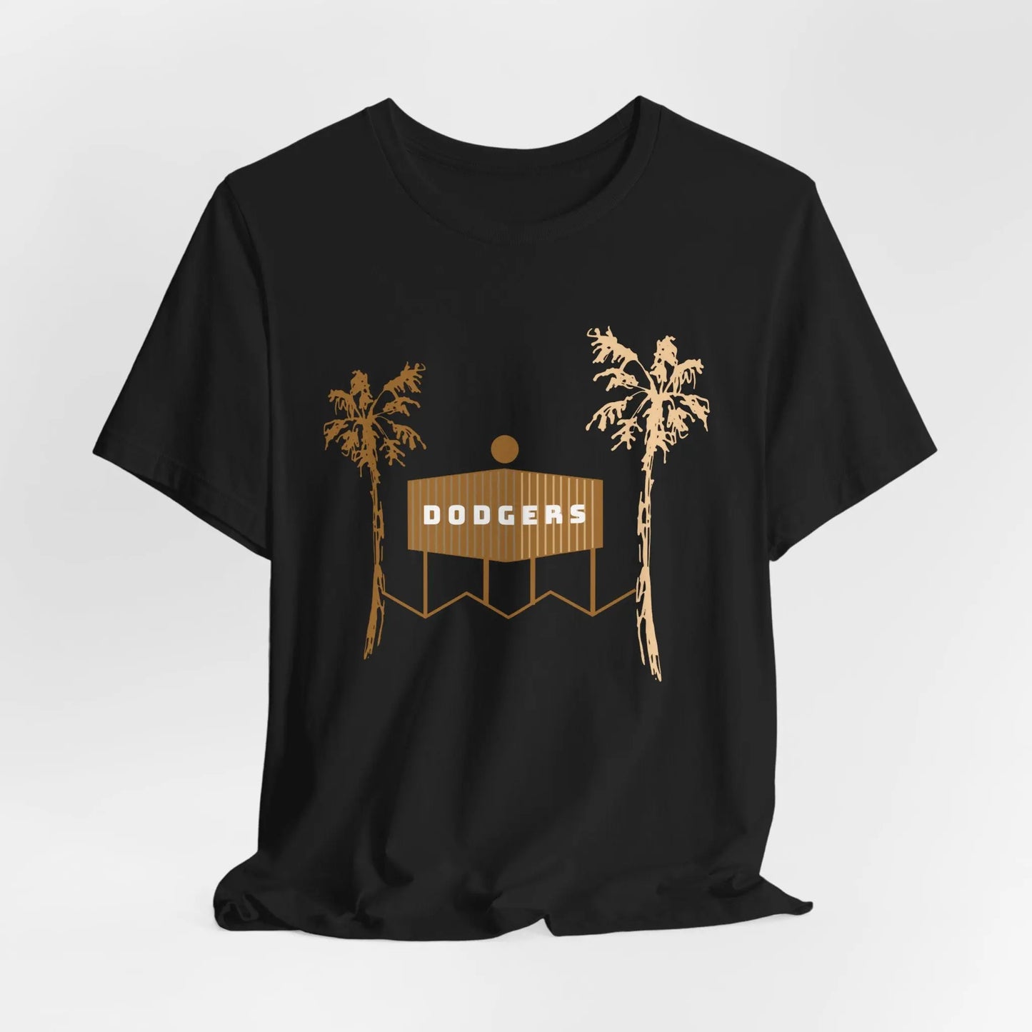 Dodgers Scoreboard Tee – Minimalist LA Baseball Shirt with Palm Trees Printify
