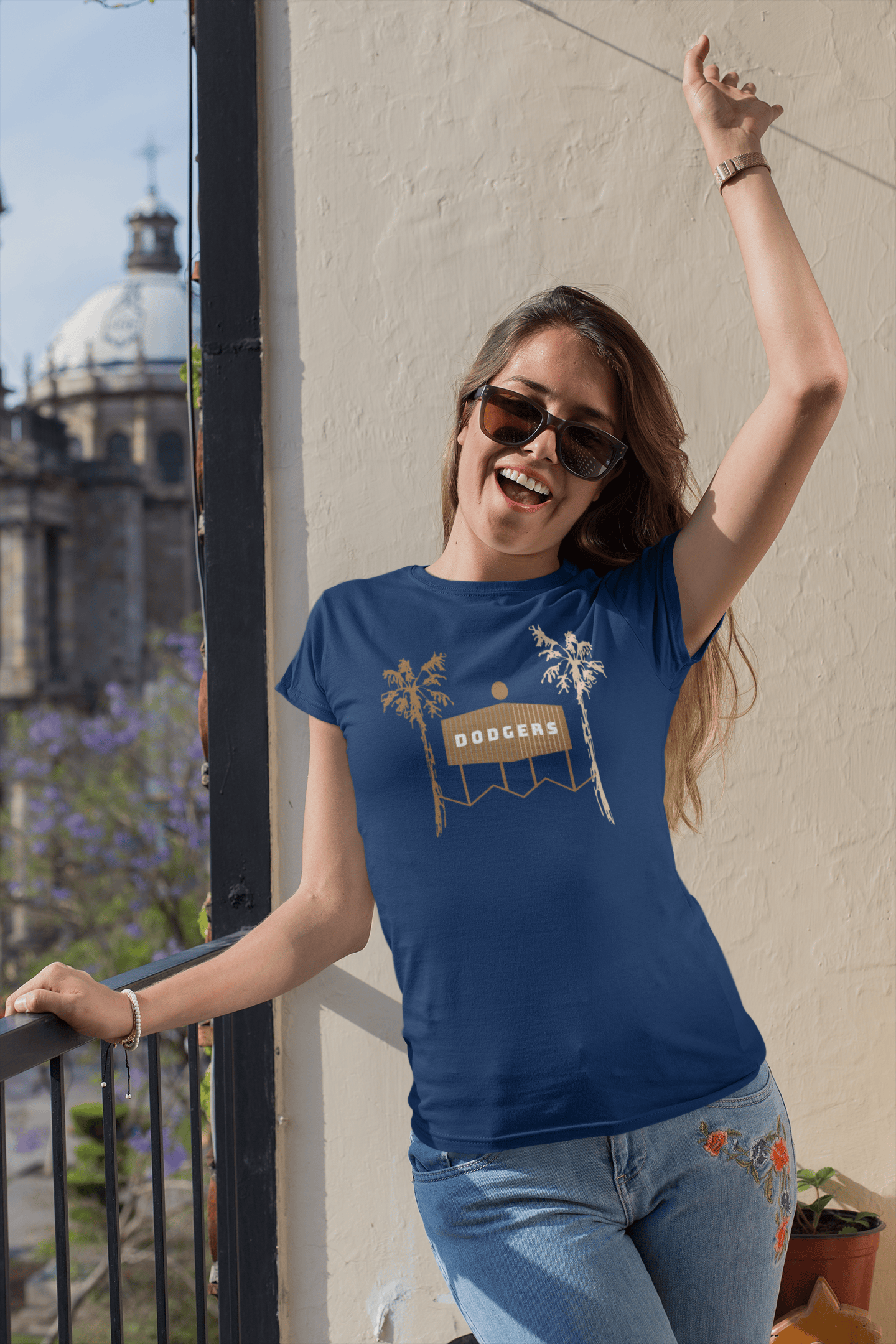 LA Scoreboard T-Shirt – Retro Dodgers-Inspired Palm Tree Tee for Los Angeles Fans