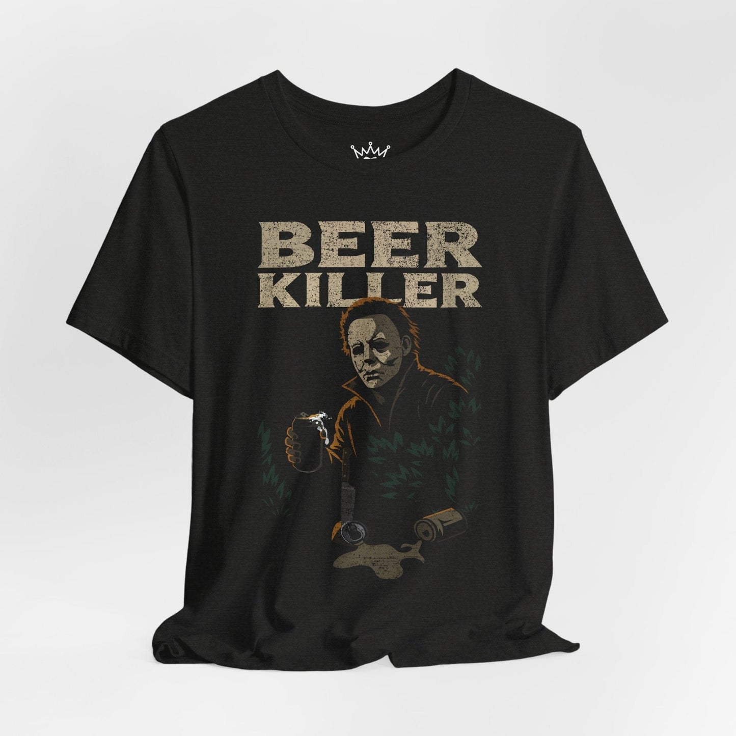 Beer Killer Horror Tee – Funny Slasher Drinking Shirt for Beer Lovers (Unisex)