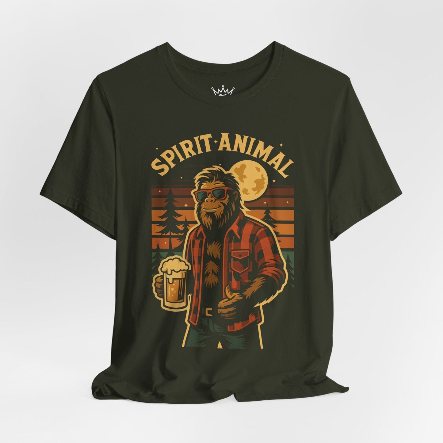 Spirit Animal Sasquatch Beer Tee – Bigfoot Drinking Shirt for Beer Lovers (Unisex Bella+Canvas)