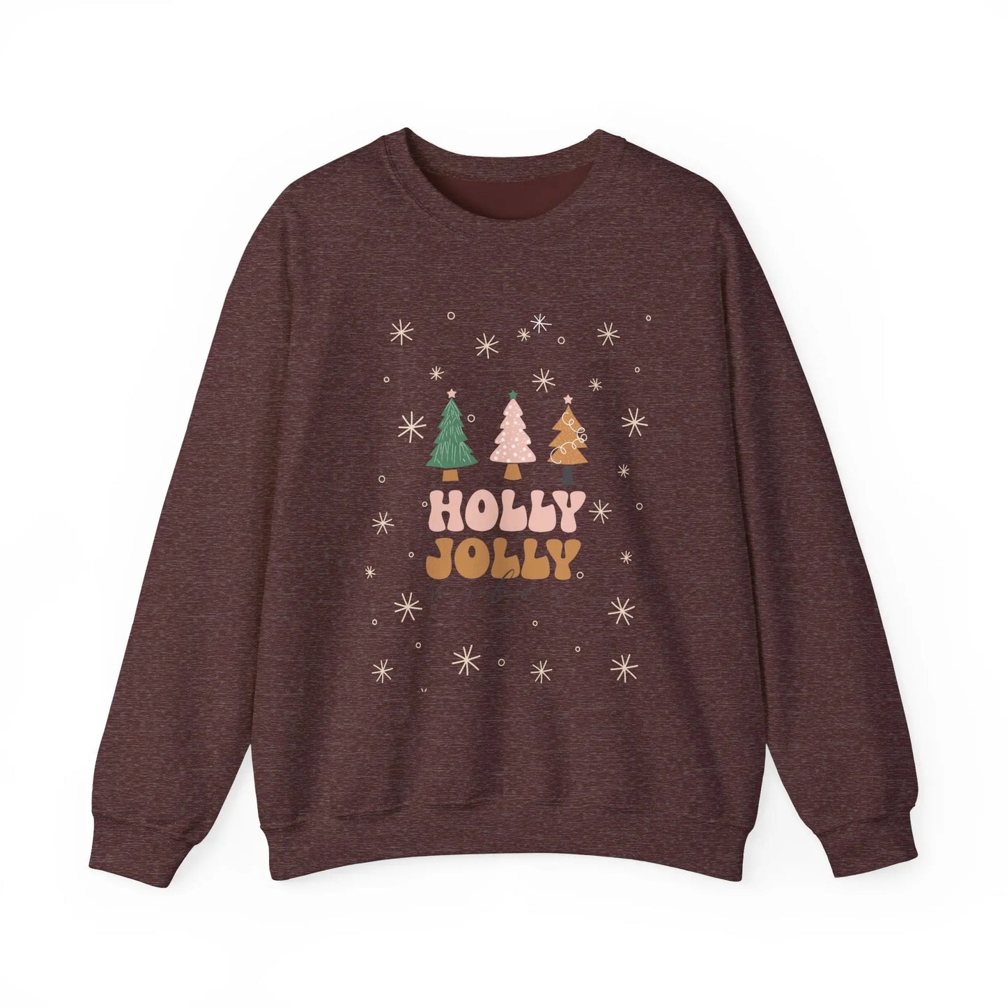 Holly Jolly Vibes Sweatshirt, Cute Christmas Crewneck, Festive Holiday Sweater, Unisex Winter Apparel, Cozy Christmas Gift for Her or Him Printify