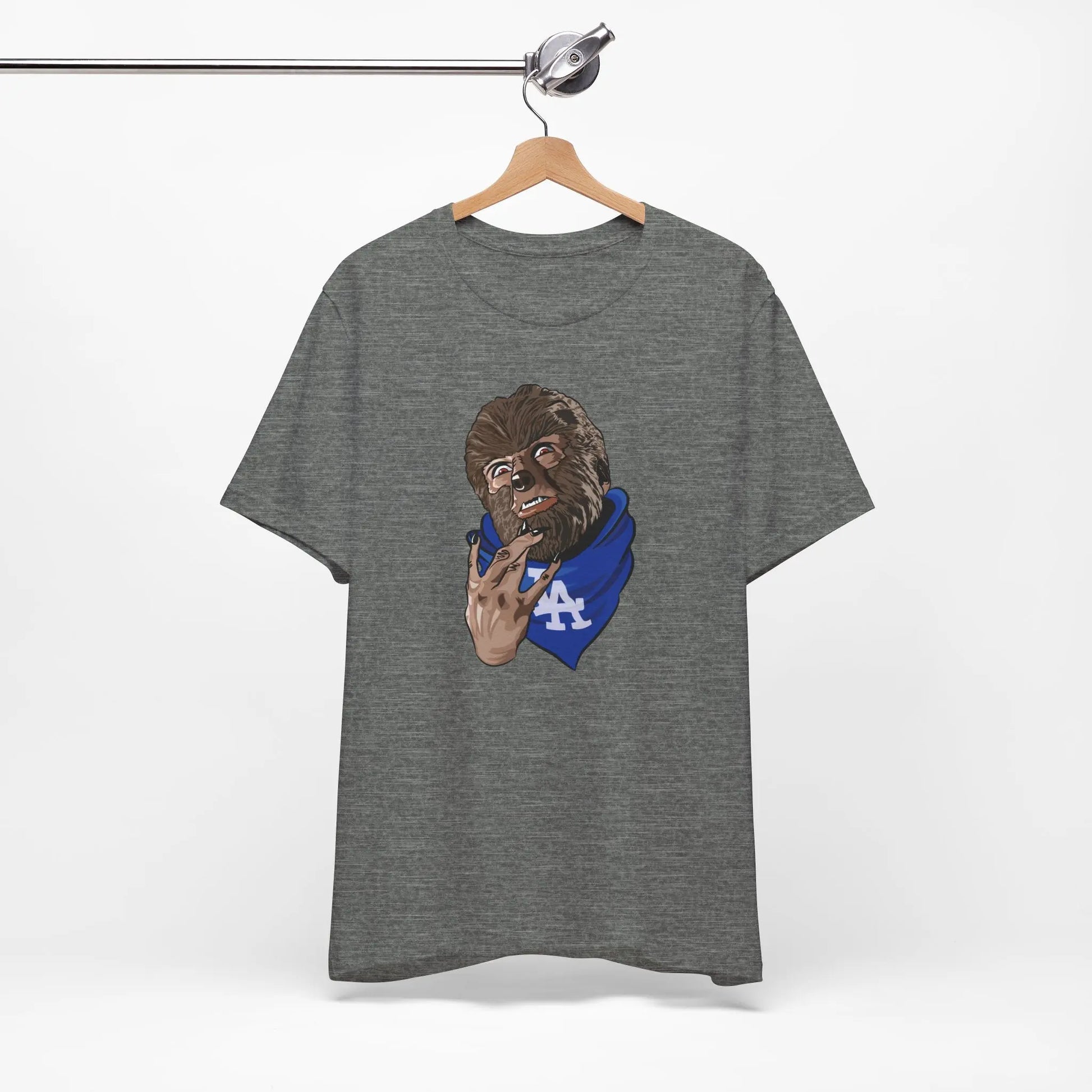 Dodgers Wolfman T-Shirt – Halloween Horror Baseball Tee, LA Fan Gear Printify