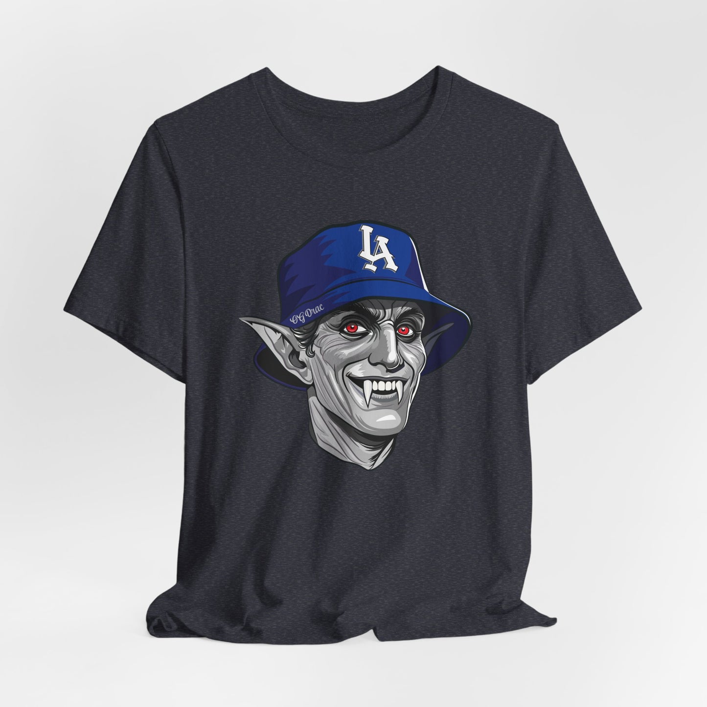 OG Drac Dodgers Tee – LA Vampire Baseball Shirt for Horror & Sports Fans