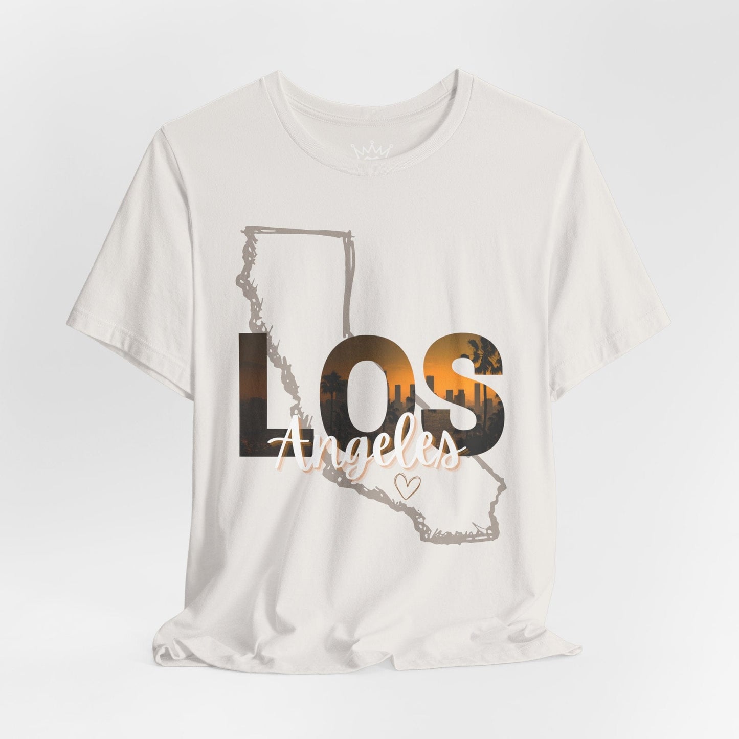 Los Angeles Sunset Tee – Cali Map Shirt with LA Skyline Fade, Retro West Coast Graphic