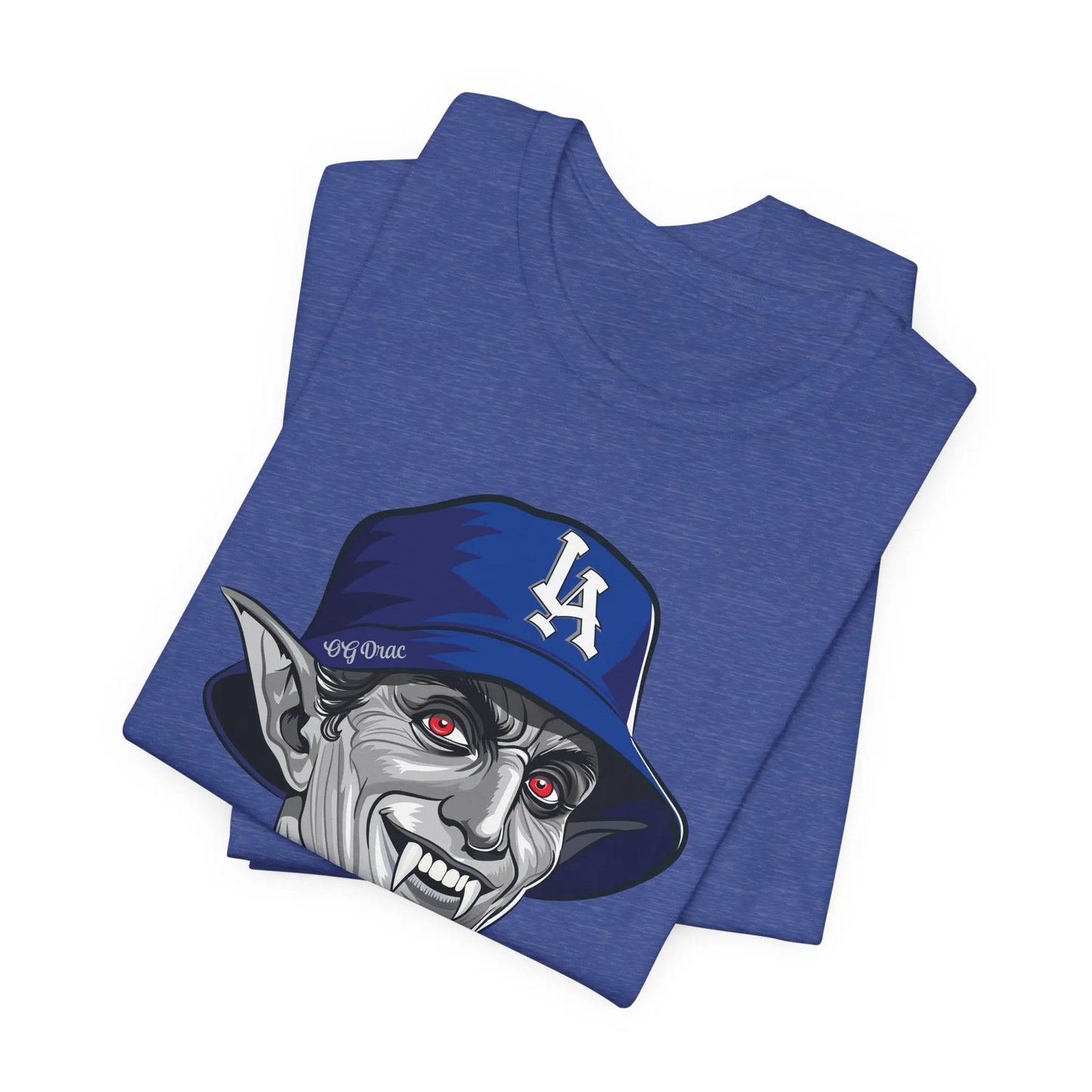 OG Drac Dodgers T-Shirt – LA Dracula Horror Baseball Tee, Spooky LA Fan Gear Printify