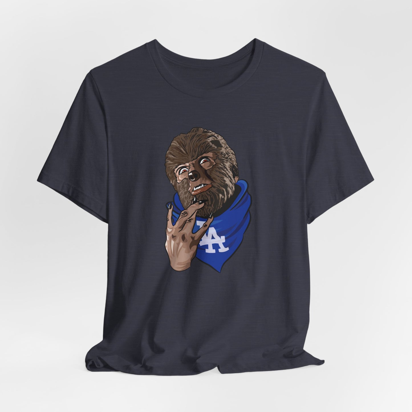 Wolfman Westside Dodgers Tee – Horror Baseball Graphic for LA Fans
