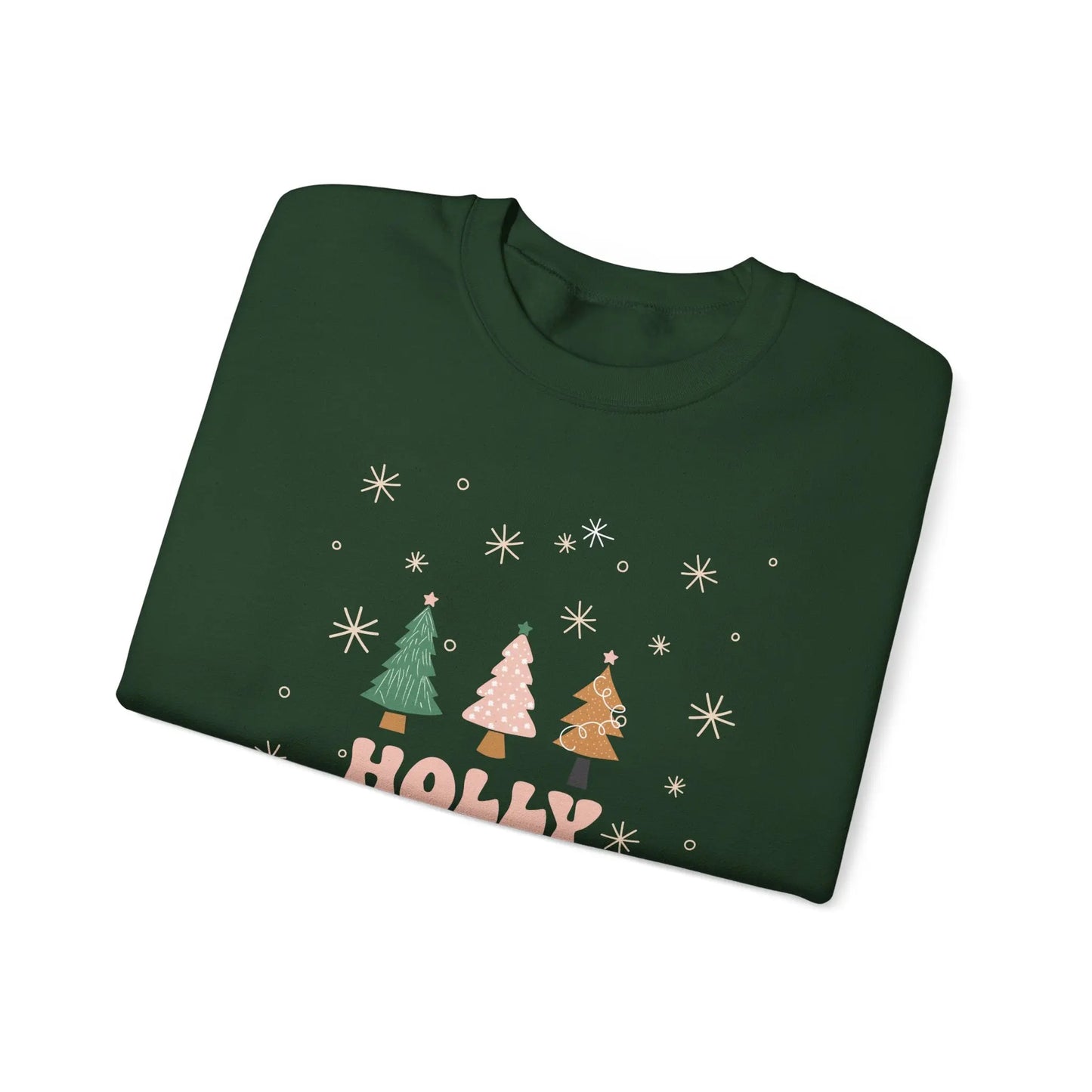 Holly Jolly Vibes Sweatshirt, Cute Christmas Crewneck, Festive Holiday Sweater, Unisex Winter Apparel, Cozy Christmas Gift for Her or Him Printify