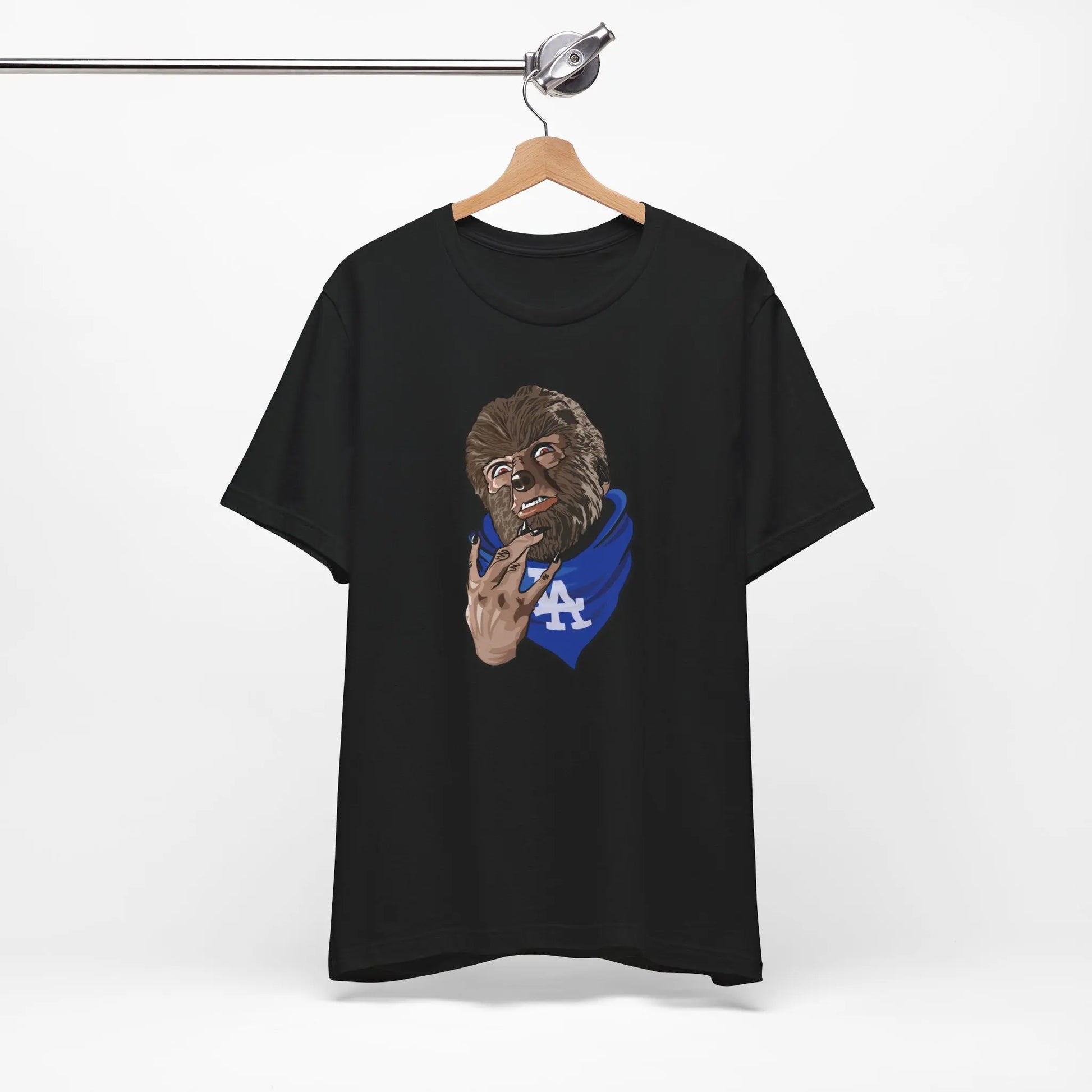 Dodgers Wolfman T-Shirt – Halloween Horror Baseball Tee, LA Fan Gear Printify