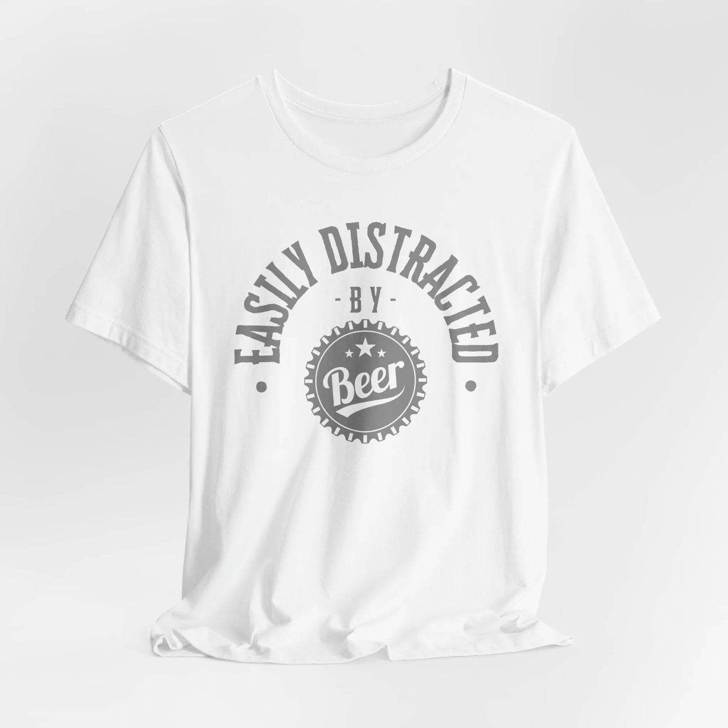 Easily Distracted by Beer T-Shirt – Funny Craft Beer Lover Shirt, Casual Drinking Tee Printify