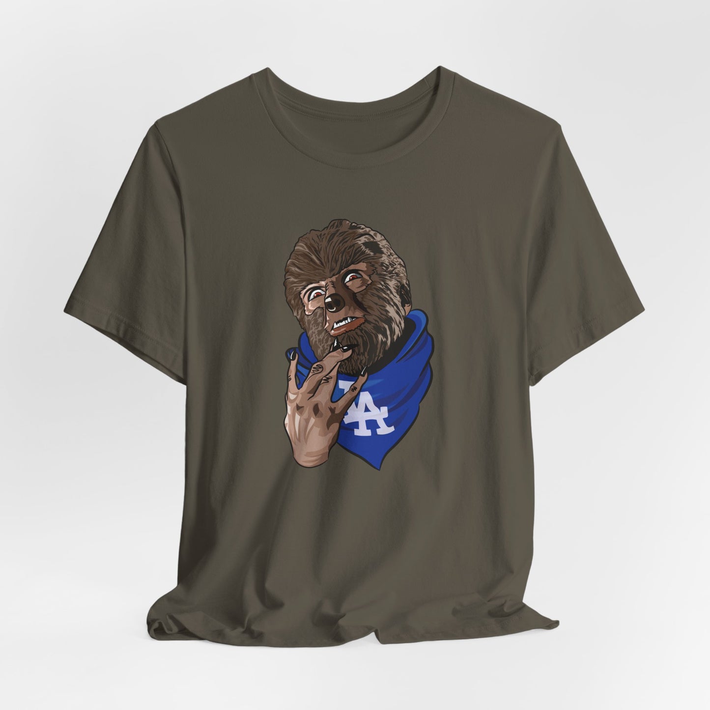 Wolfman Westside Dodgers Tee – Horror Baseball Graphic for LA Fans