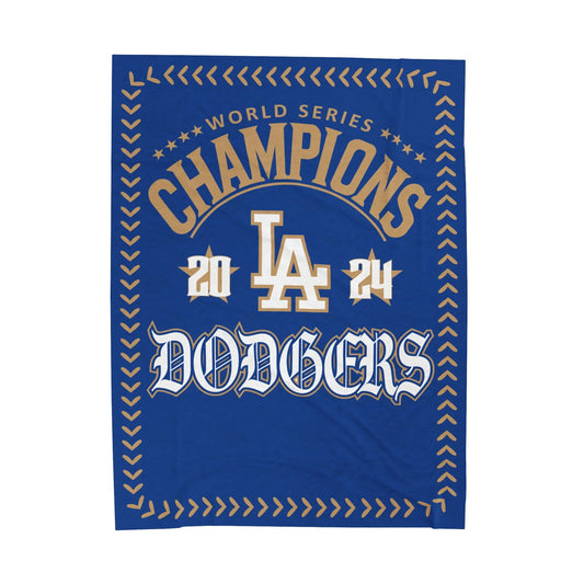 Custom Dodgers World Series Blanket, Personalized LA Dodgers Fan Gift, Plush Baseball Throw, Cozy Christmas Gift, Cyber Sale Special Printify