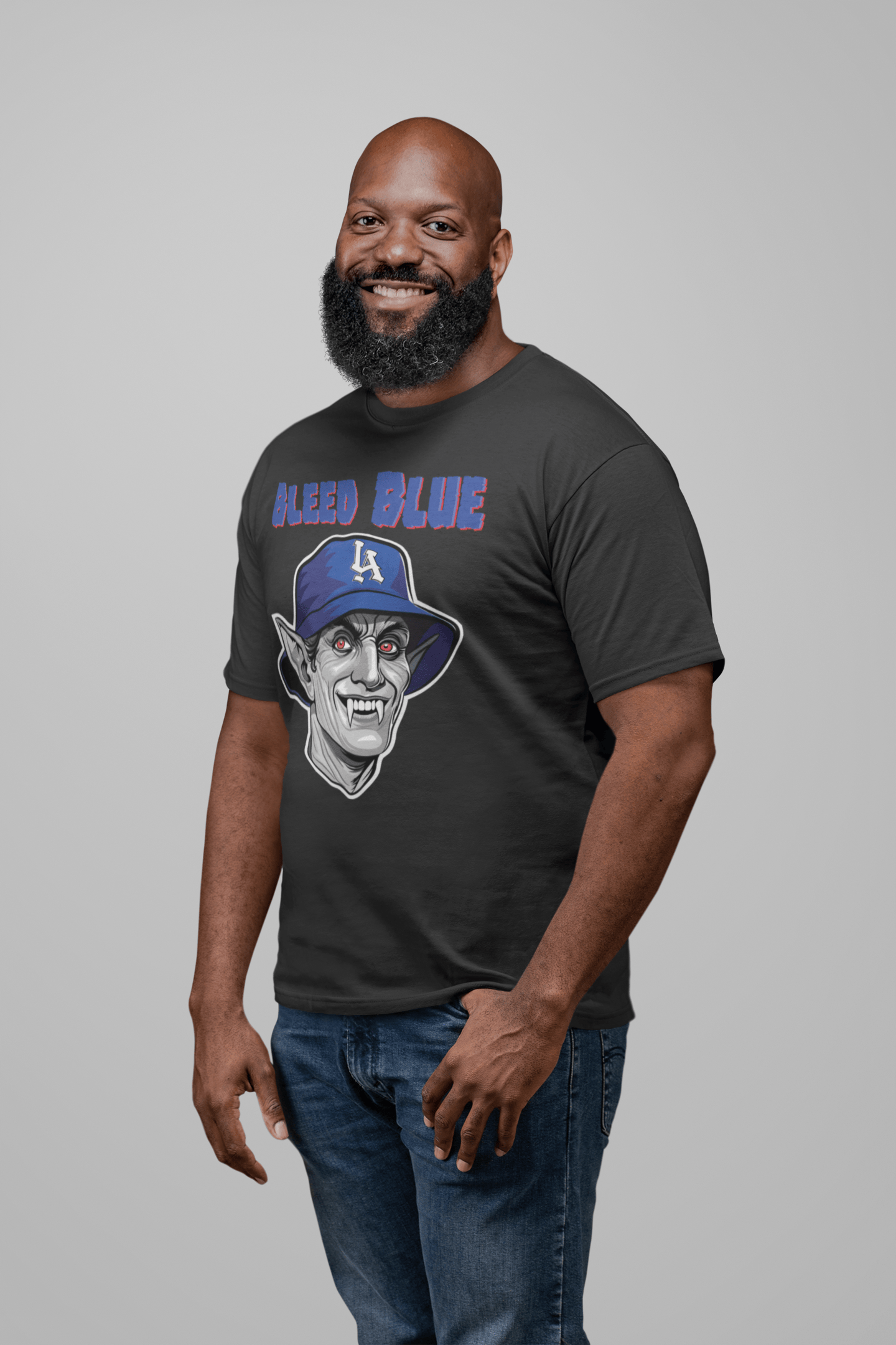 Bleed Blue LA Tee – Fierce Fan Graphic Shirt for Los Angeles Supporters