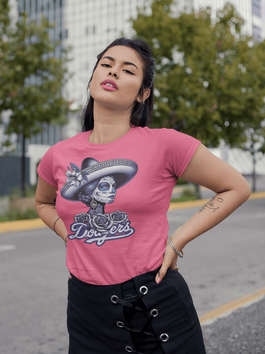 LA Catrina Shirt – Día de los Muertos Inspired Los Angeles Tee (Bella+Canvas Women’s Cut)