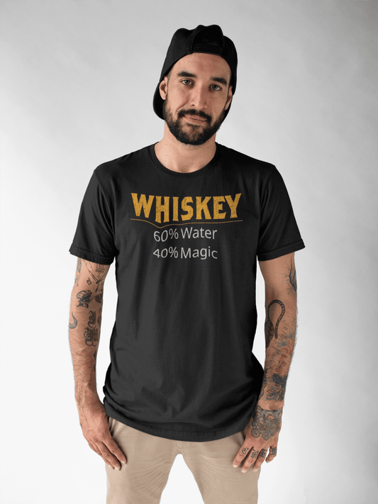 Whiskey Magic T-Shirt – Funny Whiskey Lover Tee, 60% Water 40% Magic Shirt