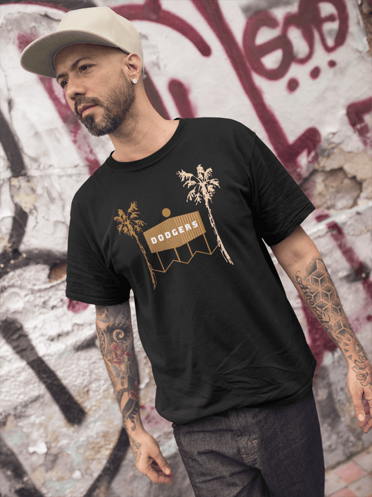 LA Scoreboard T-Shirt – Retro Dodgers-Inspired Palm Tree Tee for Los Angeles Fans