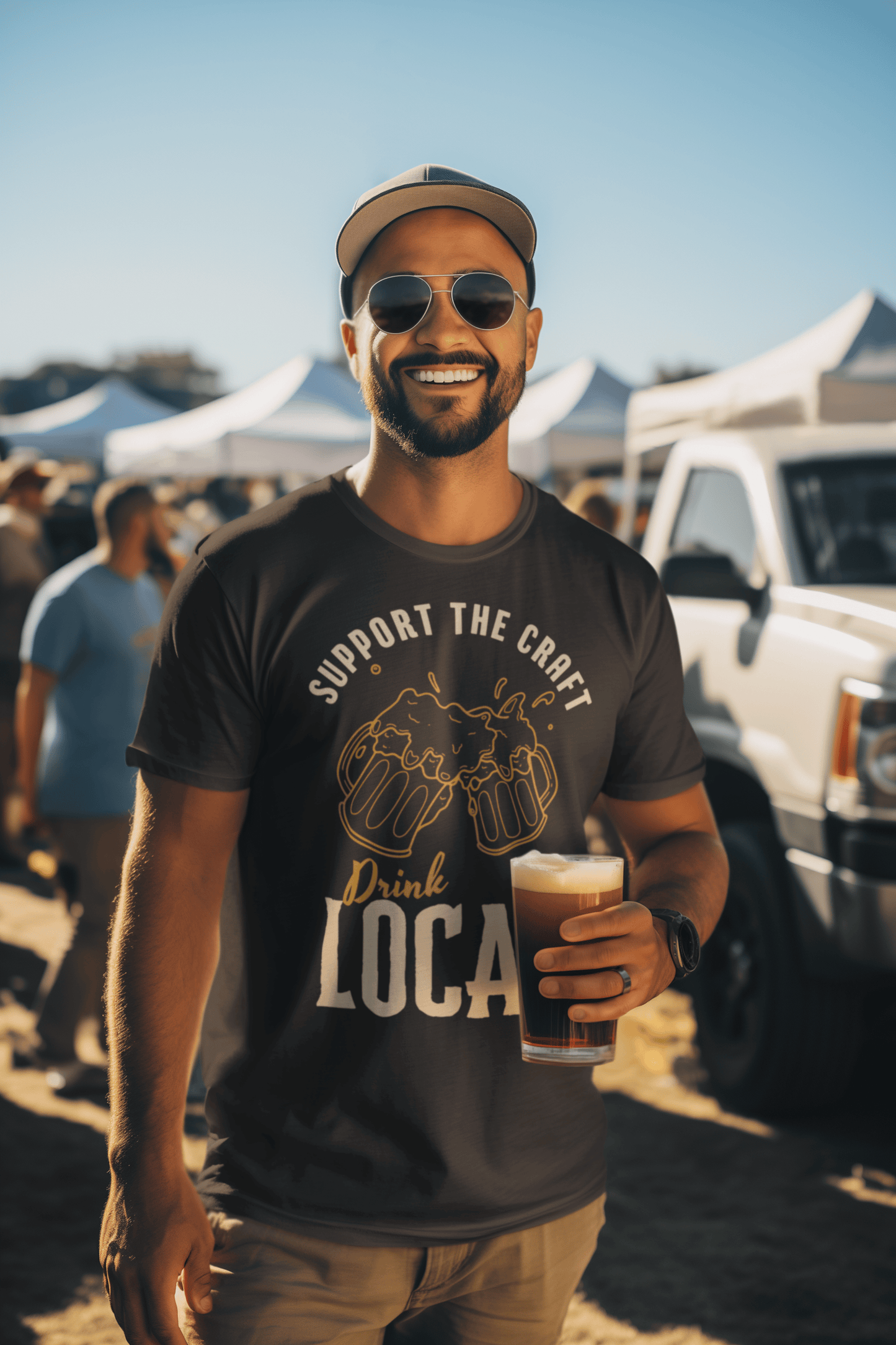 Drink Local T-Shirt – Support the Craft Beer Scene, Hops Graphic Tee for Brewery Lovers