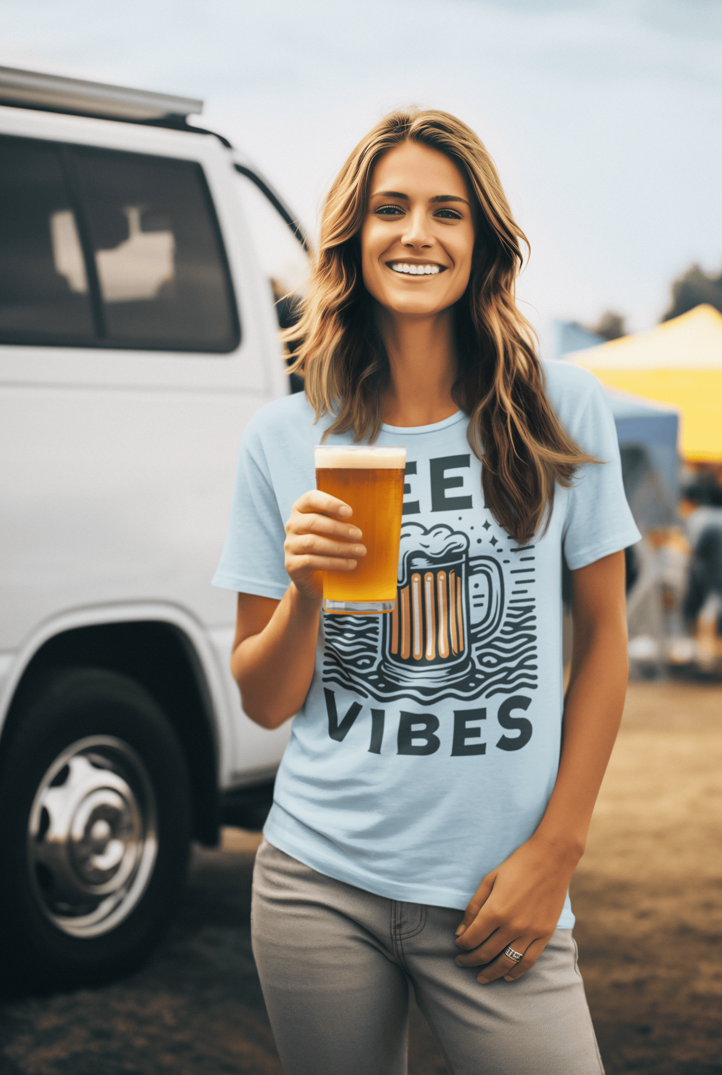 Beer Vibes Tee – Retro Beer Mug Graphic Shirt for Chill Beer Lovers (Unisex)