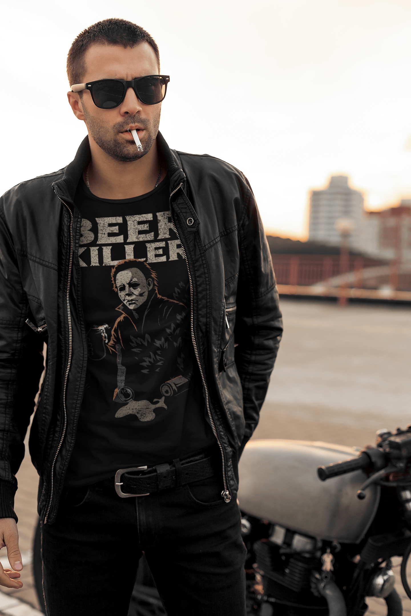 Beer Killer Horror Tee – Funny Slasher Drinking Shirt for Beer Lovers (Unisex)