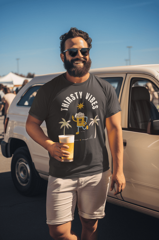 Thirsty Vibes T-Shirt – Beer Lover Graphic Tee for Festivals, Breweries & Summer Days