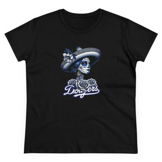 Dodgers Catrina T-Shirt – Day of the Dead Latina Tee, LA Culture Shirt for Women Printify