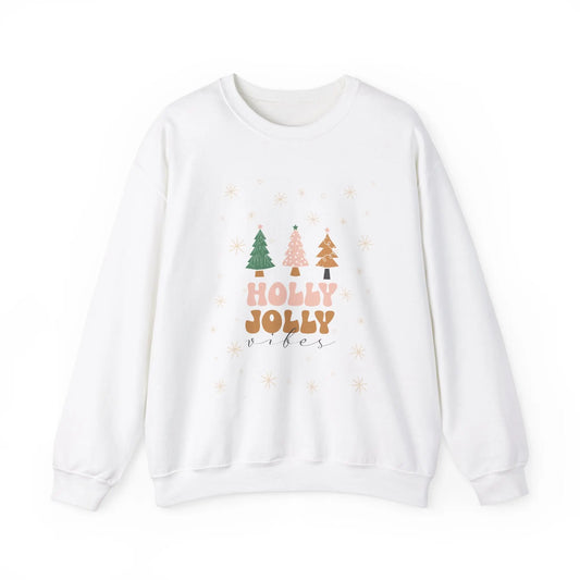 Holly Jolly Vibes Sweatshirt, Cute Christmas Crewneck, Festive Holiday Sweater, Unisex Winter Apparel, Cozy Christmas Gift for Her or Him Printify