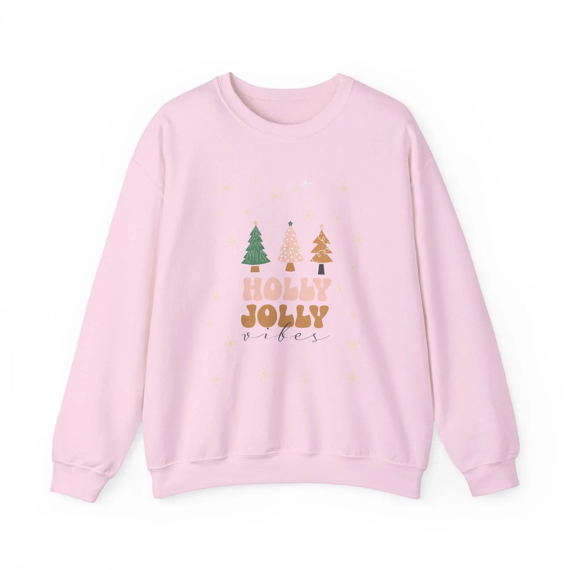 Holly Jolly Vibes Sweatshirt, Cute Christmas Crewneck, Festive Holiday Sweater, Unisex Winter Apparel, Cozy Christmas Gift for Her or Him Printify