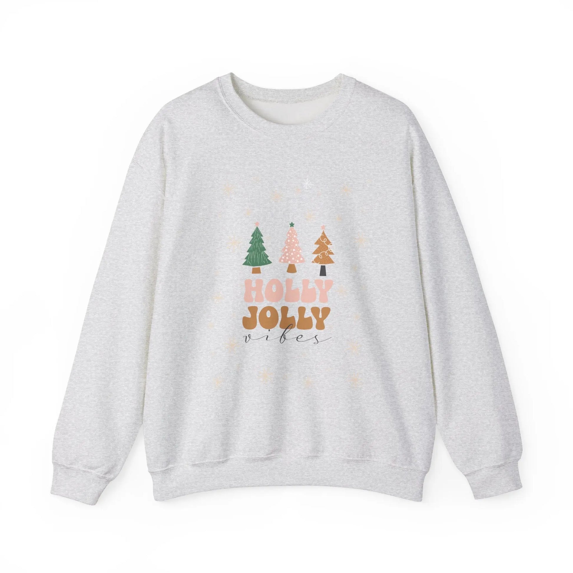 Holly Jolly Vibes Sweatshirt, Cute Christmas Crewneck, Festive Holiday Sweater, Unisex Winter Apparel, Cozy Christmas Gift for Her or Him Printify