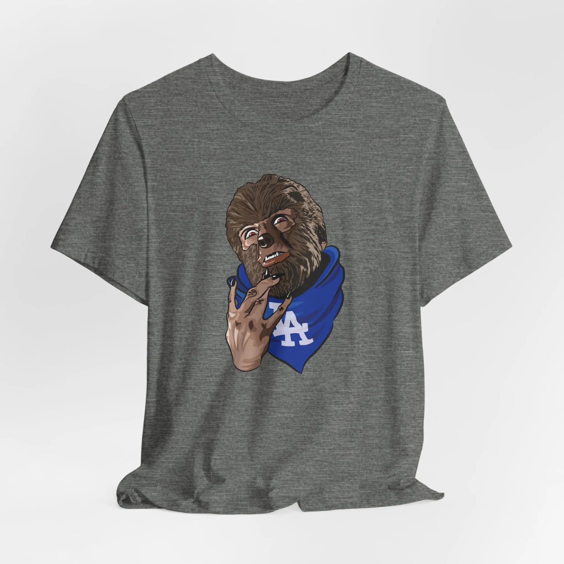 Wolfman Westside Dodgers Tee – Horror Baseball Graphic for LA Fans Printify