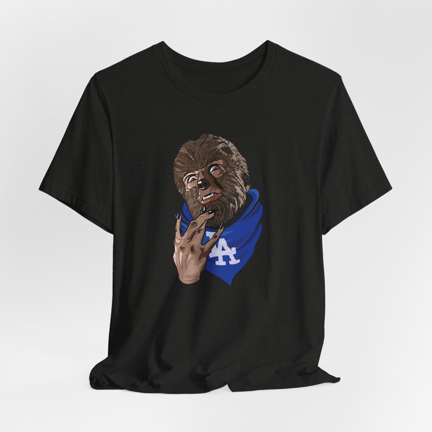 Wolfman Westside Dodgers Tee – Horror Baseball Graphic for LA Fans