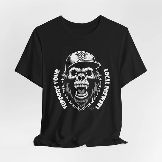 Support Local Brewers Tee – Skull Ape Craft Beer Graphic Shirt Printify