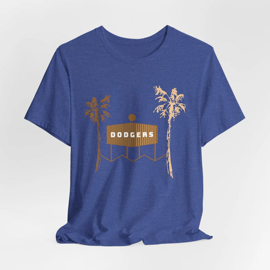 Dodgers Scoreboard Tee – Minimalist LA Baseball Shirt with Palm Trees Printify